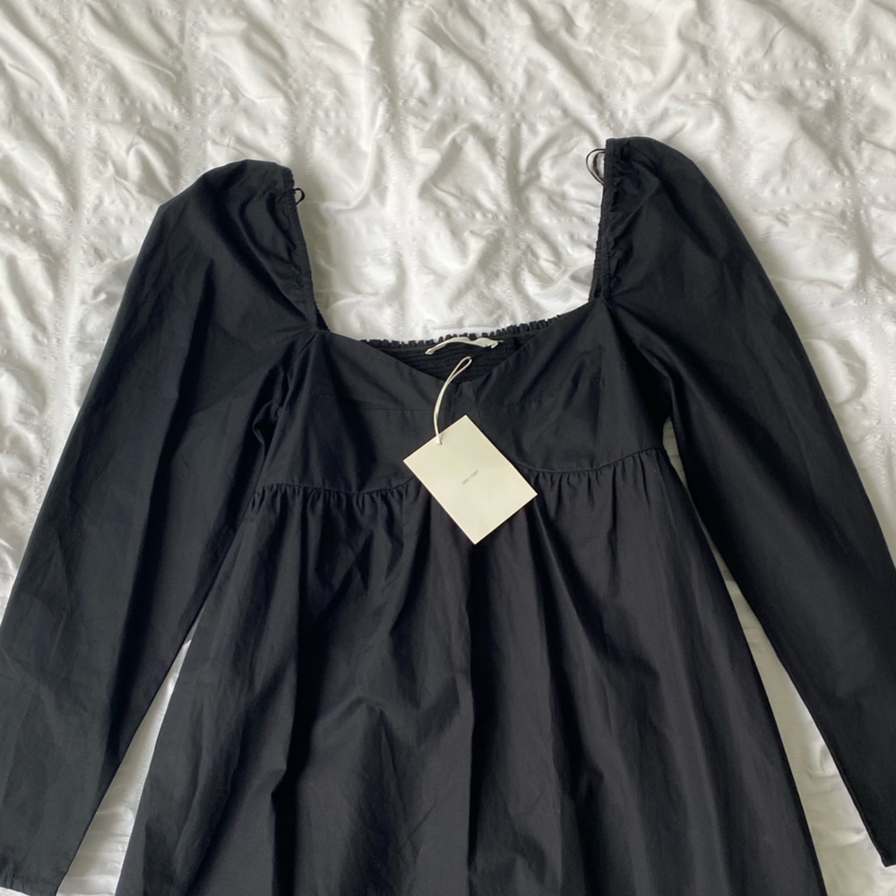 Oak + Fort Sweetheart Puff Sleeve Mini Dress